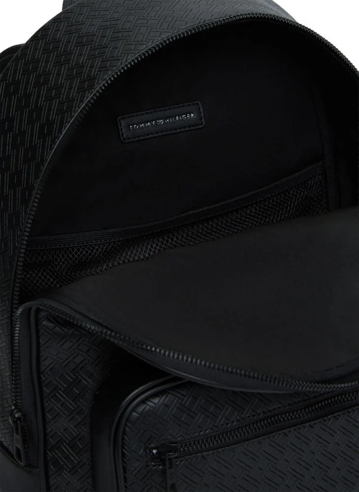 TOMMY HILFIGER Black Embossed Flag Backpack for Men | Best Price UAE