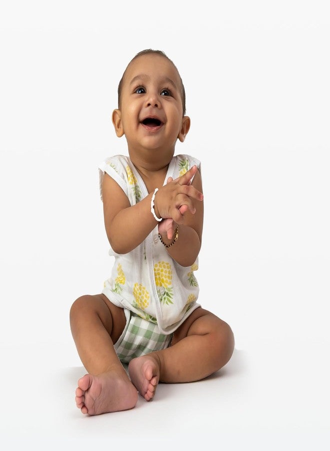 haus & kinder Baby Muslin Cotton Vest & Nappy Set - 6 Pc | Tropical Twist Print | Size Large, 6-12 Months | Soft & Breathable Baby Essentials - Image 3