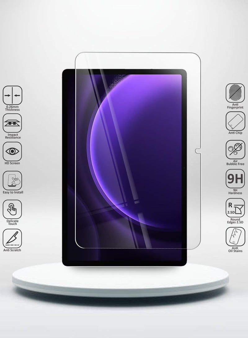 Techie عبوتان من واقي الشاشة الزجاجي عالي الدقة لجهاز Samsung Galaxy Tab S9 / S9 FE 2023 مقاس 10.9 بوصة - مضاد للانعكاس ومضاد للفقاعات وصلابة 9H 0.33 مم وحواف مستديرة وسهولة التركيب - Image 2