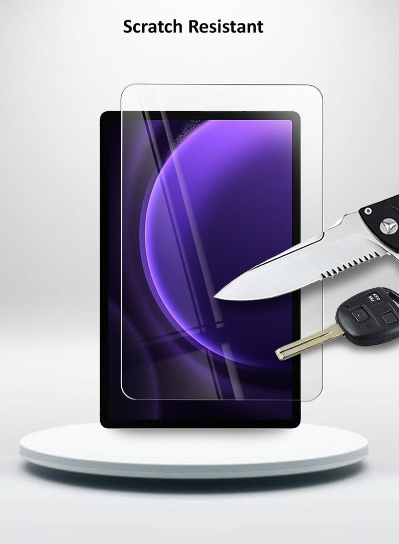 Techie عبوتان من واقي الشاشة الزجاجي عالي الدقة لجهاز Samsung Galaxy Tab S9 / S9 FE 2023 مقاس 10.9 بوصة - مضاد للانعكاس ومضاد للفقاعات وصلابة 9H 0.33 مم وحواف مستديرة وسهولة التركيب - Image 5