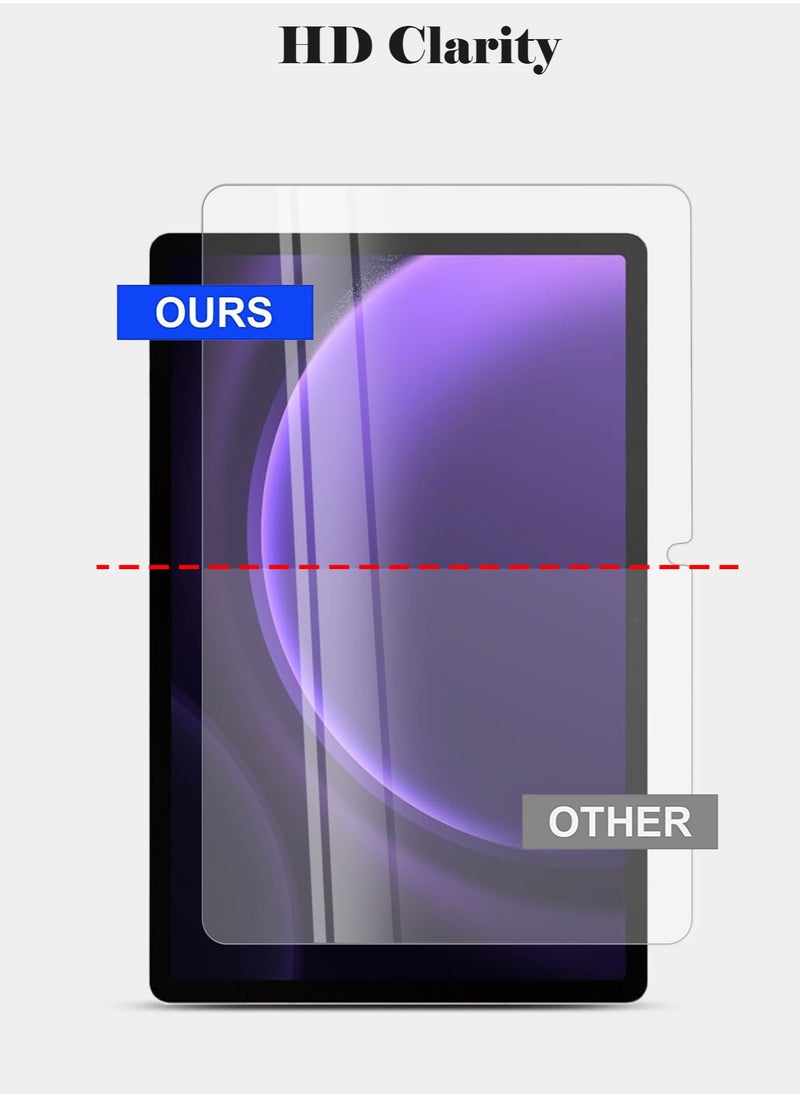 Techie 2 Pack HD Tempered Glass Screen Protector for Samsung Galaxy Tab S9 / S9 FE 2023 10.9 Inch - Anti Reflection Anti Bubbles 9H Hardness 0.33 mm Rounded Edges Easy Installation  - Image 2
