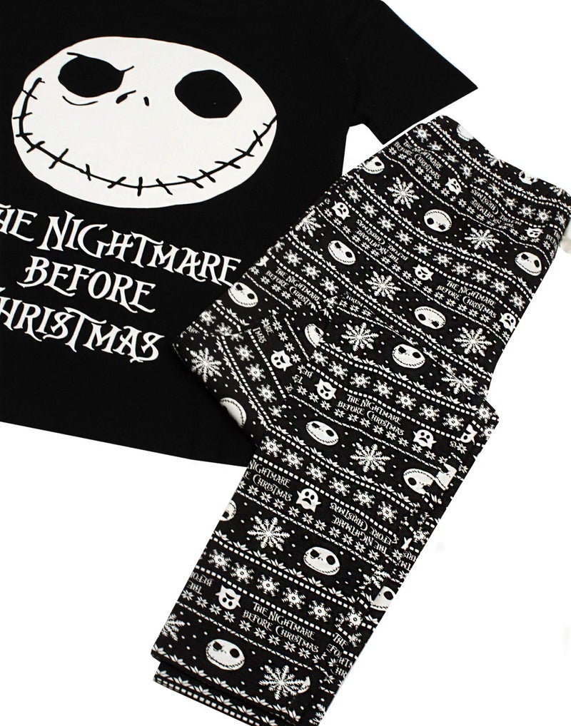 Disney Nightmare Before Christmas Pajamas Womens Skellington PJ Top Trousers Medium Black - Image 3