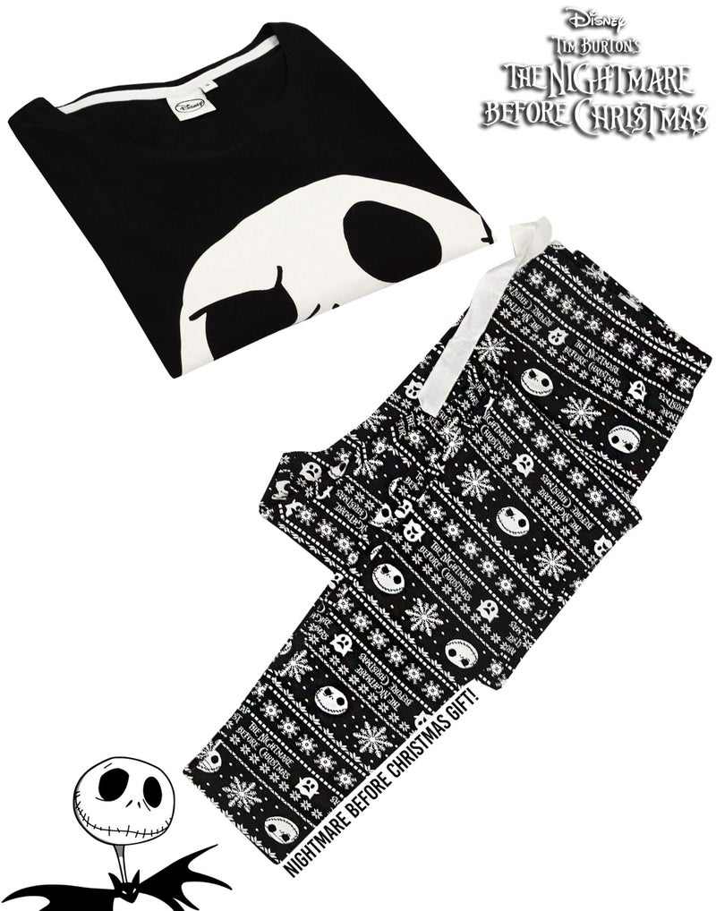 Disney Nightmare Before Christmas Pajamas Womens Skellington PJ Top Trousers Medium Black - Image 4