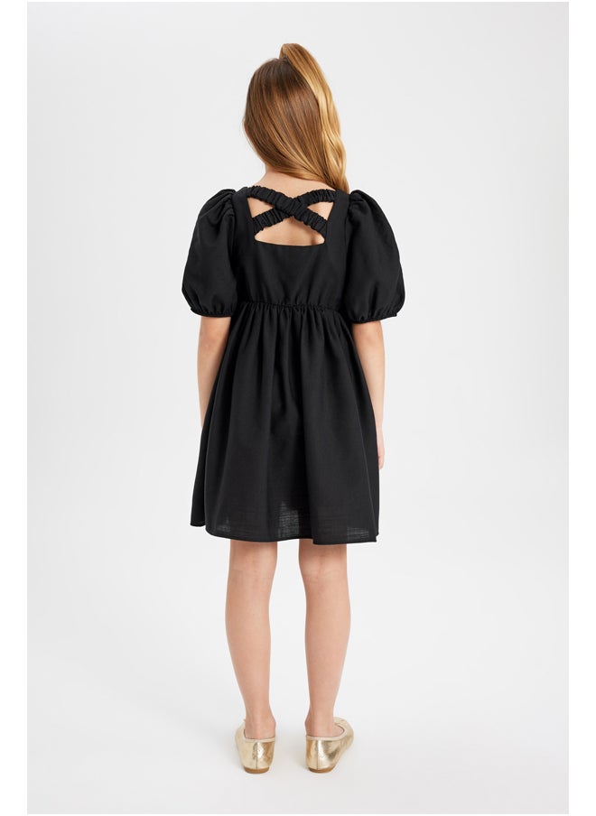 DeFacto - Girl Regular Fit Short Sleeve Woven Dress - Image 1