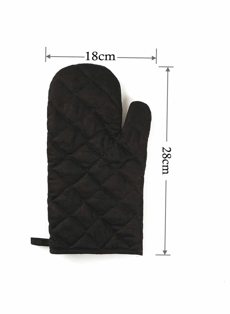 SOLARAE Oven Mitts Professional Heat Kitchen Resistance Oven Soft Cotton Gloves for Grilling Cooking Microwave BBQ Baking 2-Pack - Image 4