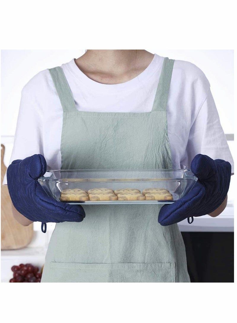 SOLARAE Oven Mitts Professional Heat Kitchen Resistance Oven Soft Cotton Gloves for Grilling Cooking Microwave BBQ Baking 2-Pack - Image 3