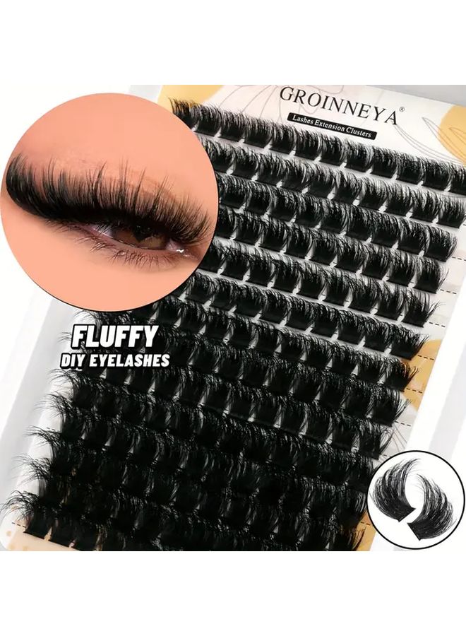 GF04 Fluffy Faux Mink Cluster Eyelashes Kit 8-16mm Mix Lengths Reusable Easy Application - Image 2