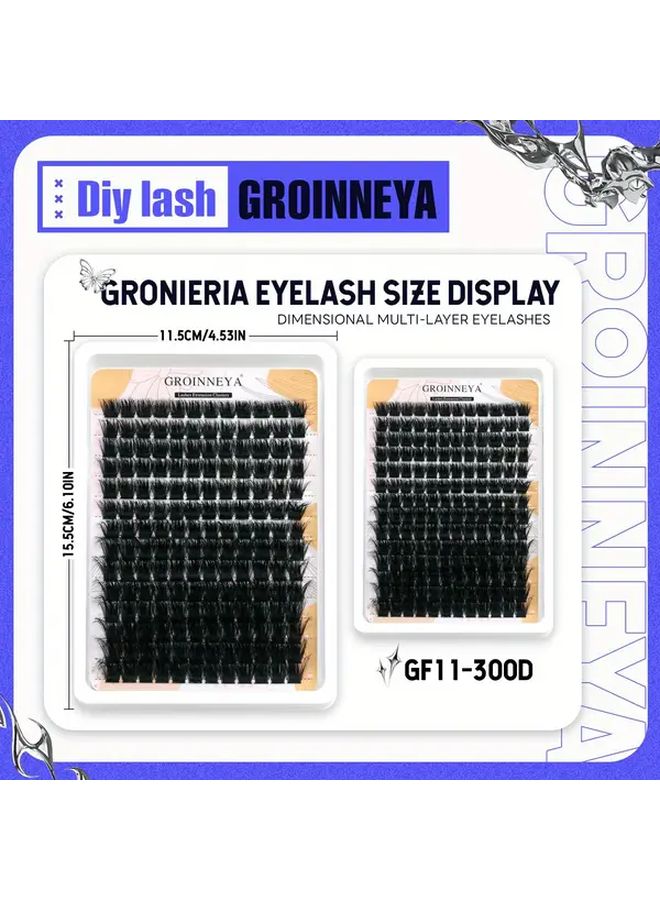 GF04 Fluffy Faux Mink Cluster Eyelashes Kit 8-16mm Mix Lengths Reusable Easy Application - Image 4
