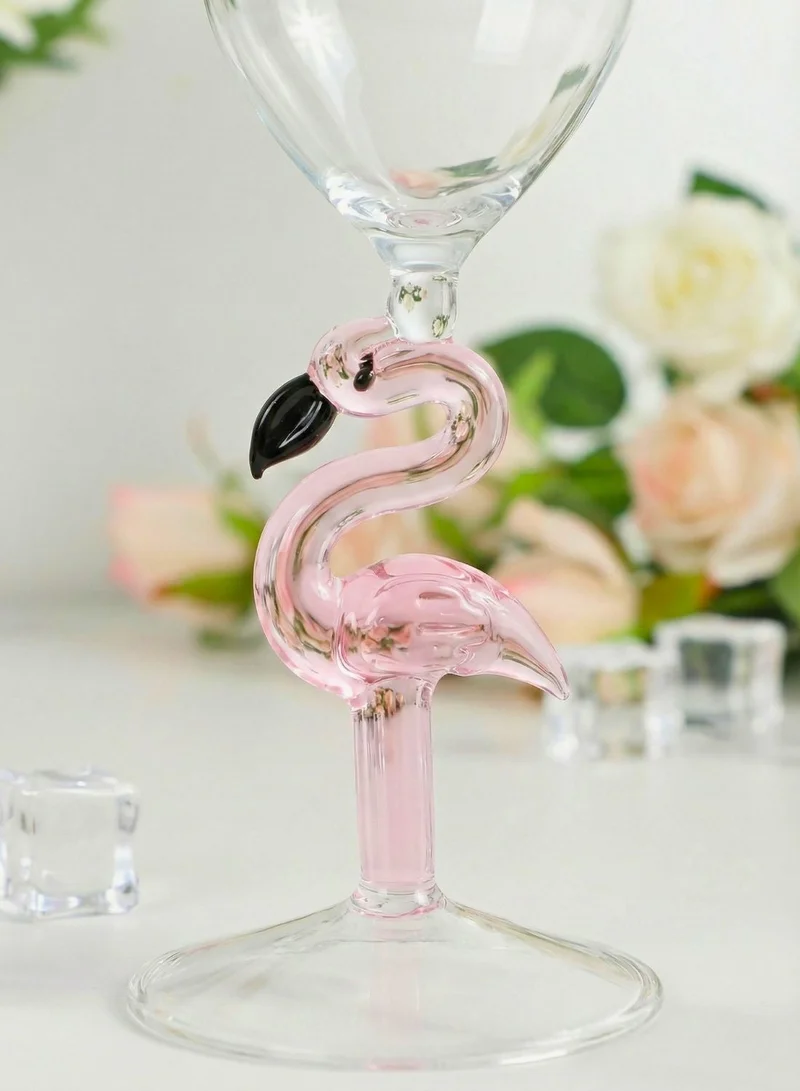 1Chase  Borosilicate Goblet Wine Glass with Flamingo Stem, 330ML Decorative, Red, White Wine, Parties, Gifting (1 Piece)  | Best Price UAE