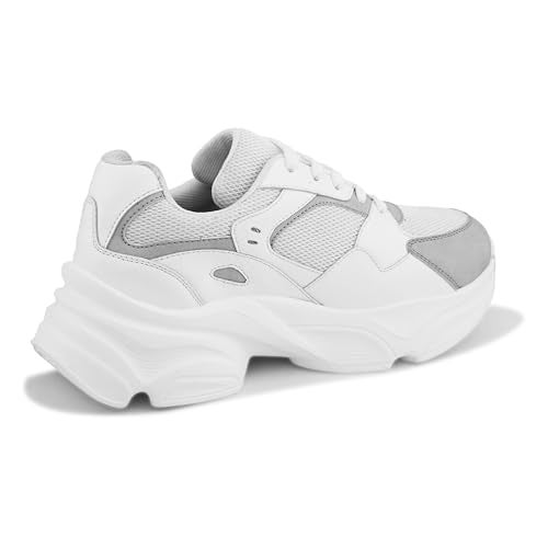 Centrino Women Sneaker | Cushioned Insole for Comfort | Stylish Lace-Up Design | Perfect for Casual Outfit for Ladies 9491-8 White - Image 4