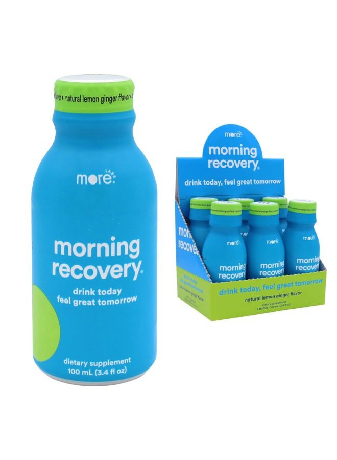 More Labs Morning Recovery Electrolyte, Milk Thistle Drink Proprietary Formulation to Hydrate While Drinking, Highly Soluble Liquid DHM, Non GMO, Vegan, Gluten-Free, Lemon Ginger, Pack of 6 - Image 1