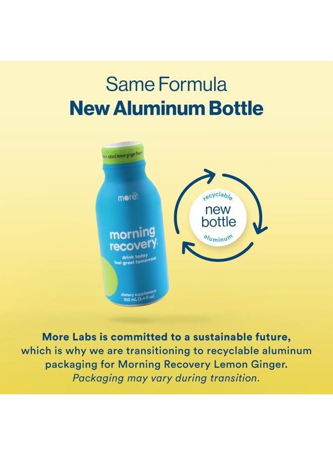 More Labs Morning Recovery Electrolyte, Milk Thistle Drink Proprietary Formulation to Hydrate While Drinking, Highly Soluble Liquid DHM, Non GMO, Vegan, Gluten-Free, Lemon Ginger, Pack of 6 - Image 2