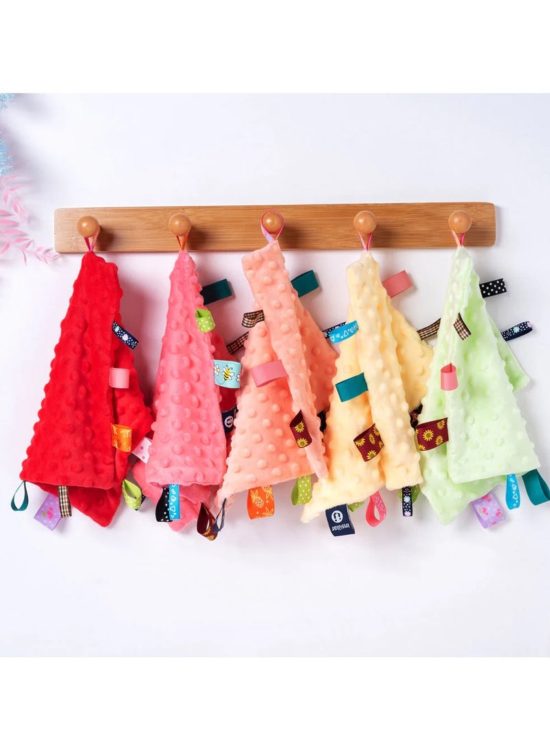 insular Comforting Plush Towel, Baby Soothing Plush Blanket with Colorful Tags - Image 2