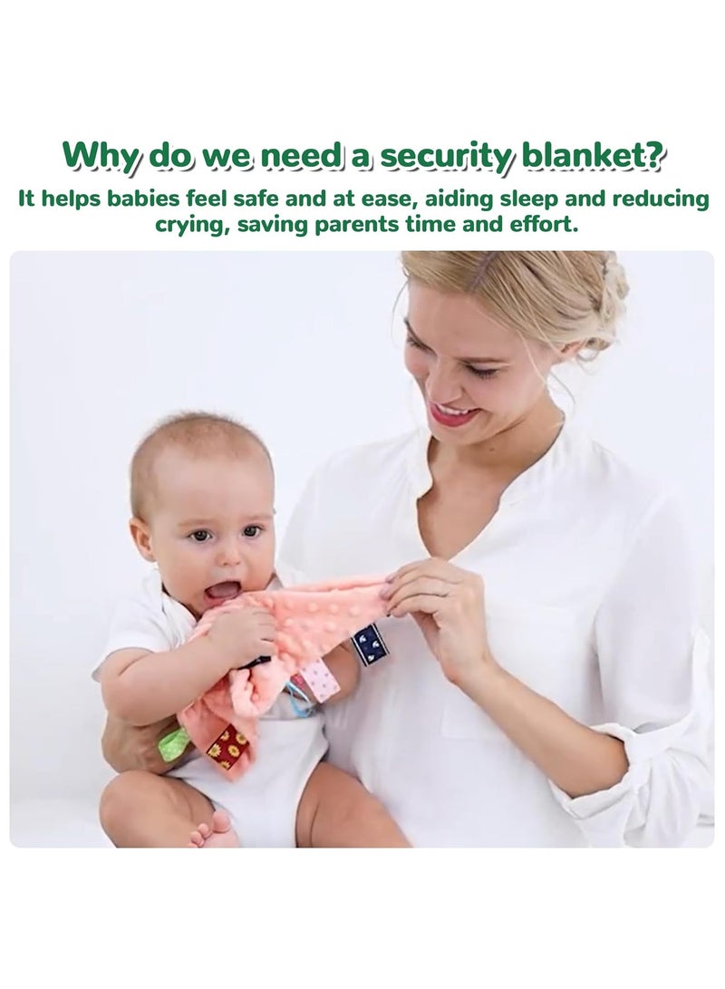 insular Comforting Plush Towel, Baby Soothing Plush Blanket with Colorful Tags - Image 4