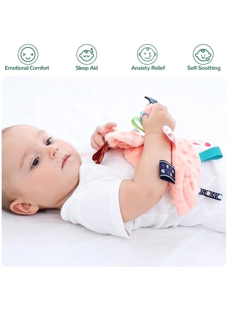 insular Comforting Plush Towel, Baby Soothing Plush Blanket with Colorful Tags - Image 5