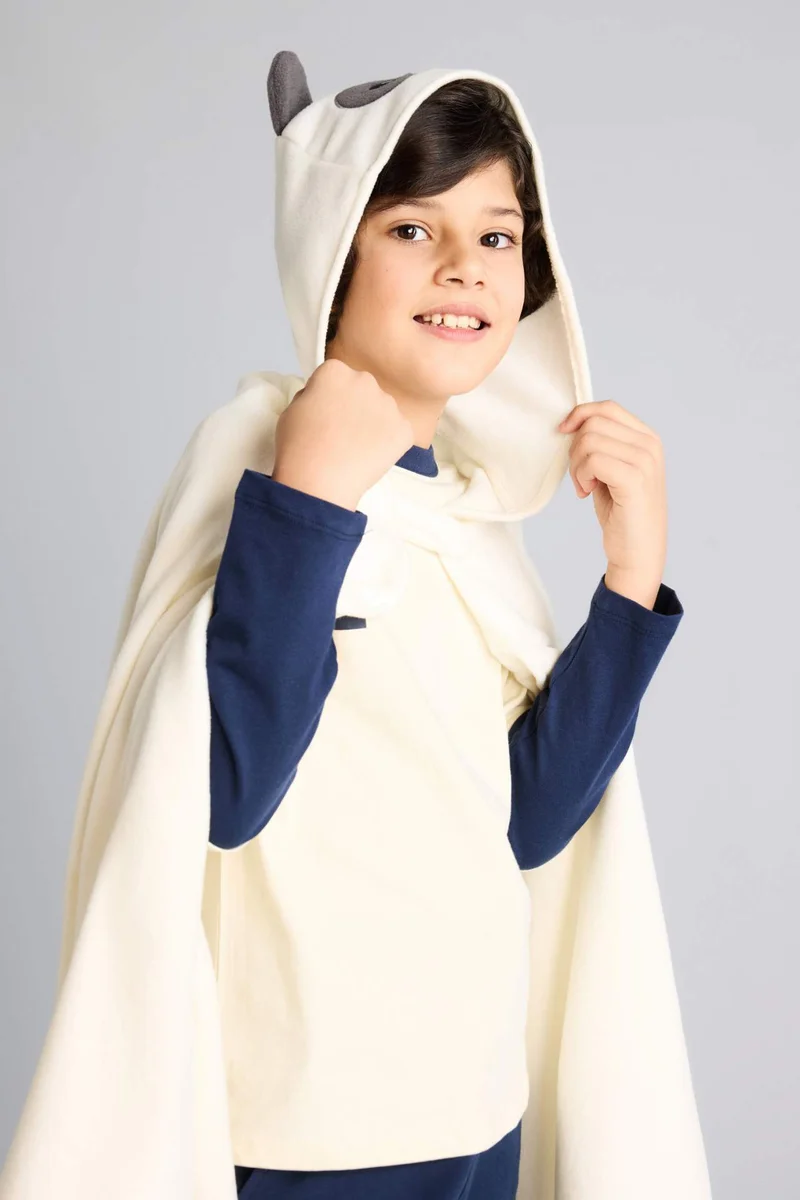Defacto Boy Hooded Fleece Cape Costume