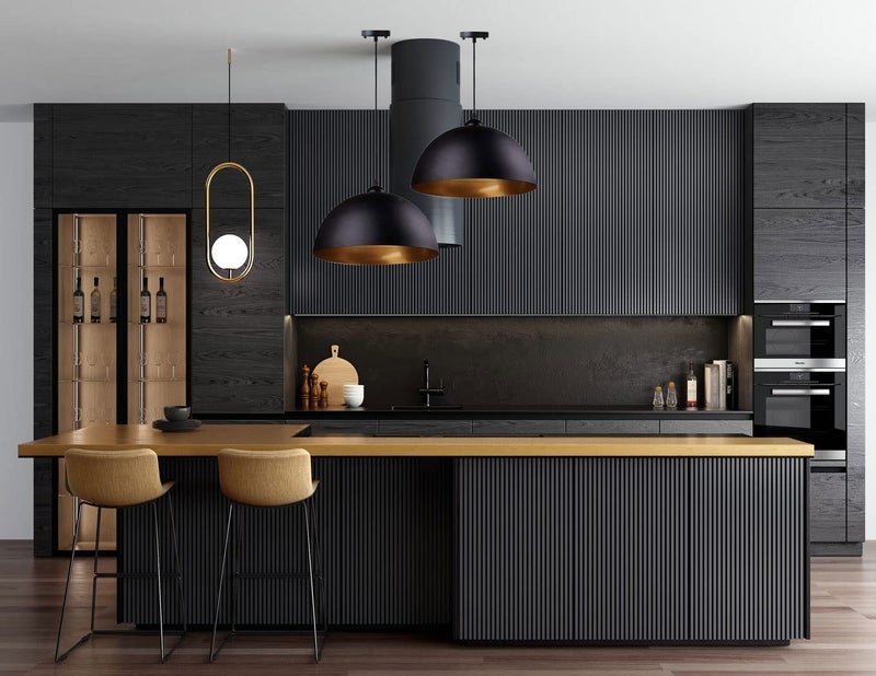 FRIDEKO HOME أغطية مصابيح FRIDEKO HOME 2 عبوة للإضاءة السقفية - ظل ضوء صناعي سقف أسود تركيب ضوء معلق إضاءة مطبخ غطاء معدني لغرفة النوم غرفة المعيشة الصالة - قاعدة E27 - Image 2