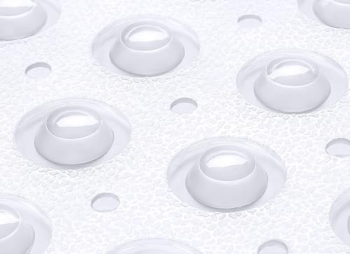 TIKE SMART Extra-Long Non-Slip Bathtub & Shower Mat 39”x16” (Smooth/Non-Textured Tubs Only) Safe, Clean, Machine-Washable, Superior Grip&Drainage, Vinyl, Transparent Clear - Image 4