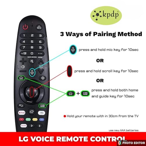 KPDP Compatible for Lg Magic Remote with Voice and Mouse of MR20GA Model and Specifically Suitable to freespace Original MR20GA Remote Control with Radio Frequency and mic - Image 2