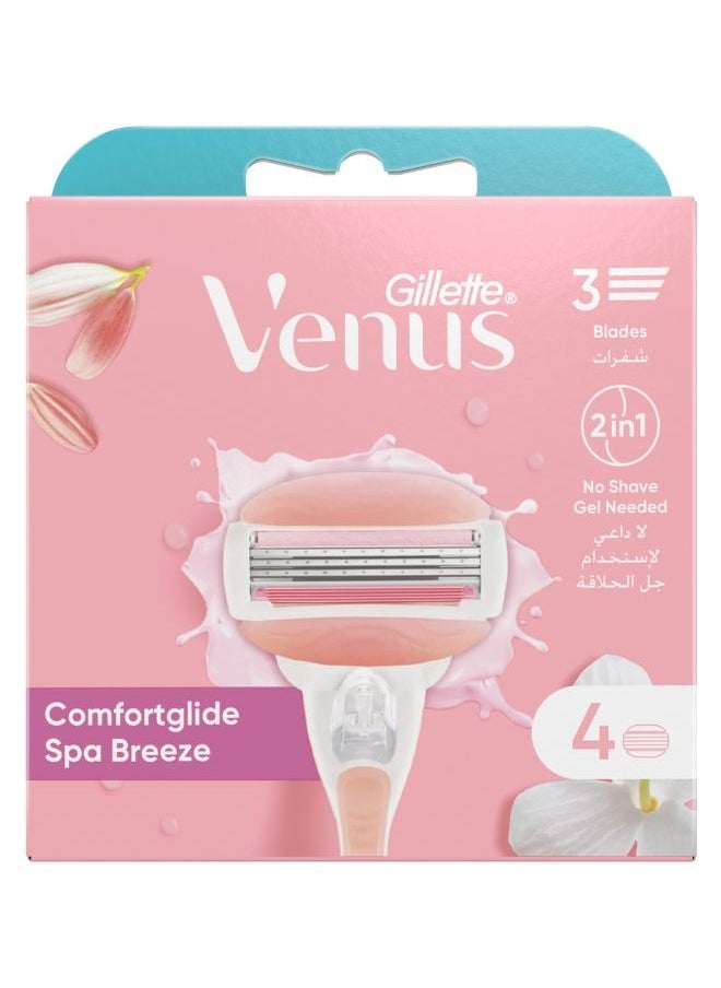 Venus Gillette Spa Breeze Women's Razor Blade Refills 4 Count  - Image 2