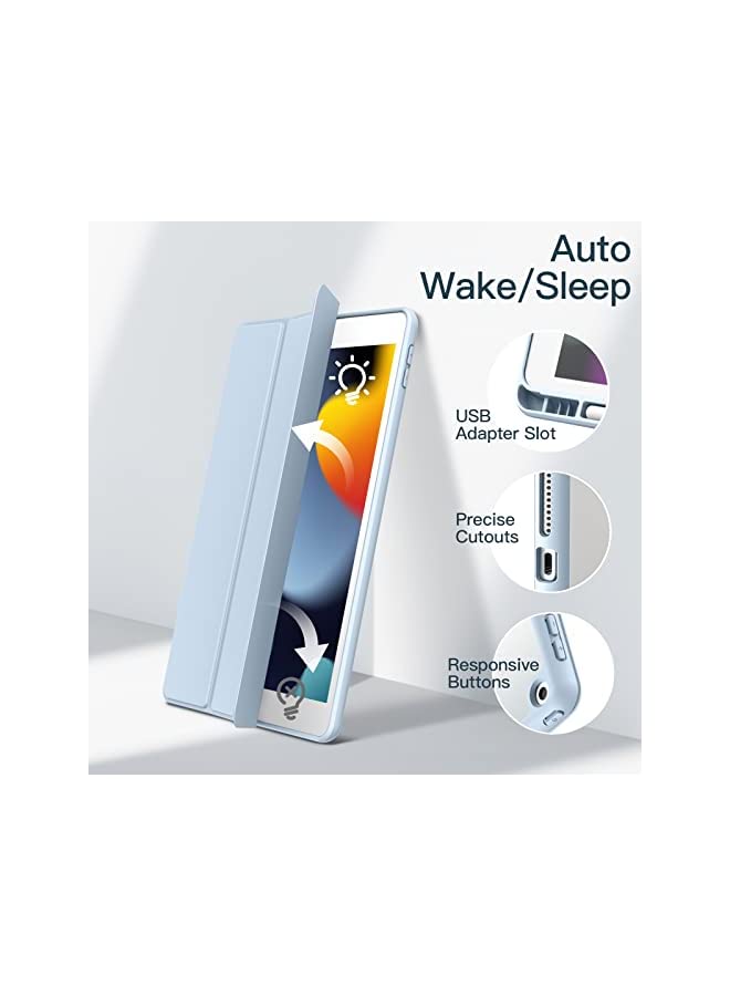 Jetech Case for iPad 10.2-Inch (9th/8th/7th Generation, 2021/2020/2019) with Pencil Holder, Clear Transparent Back Shell Slim Stand Shockproof Tablet Cover, Auto Wake/Sleep (Light Blue) - Image 5