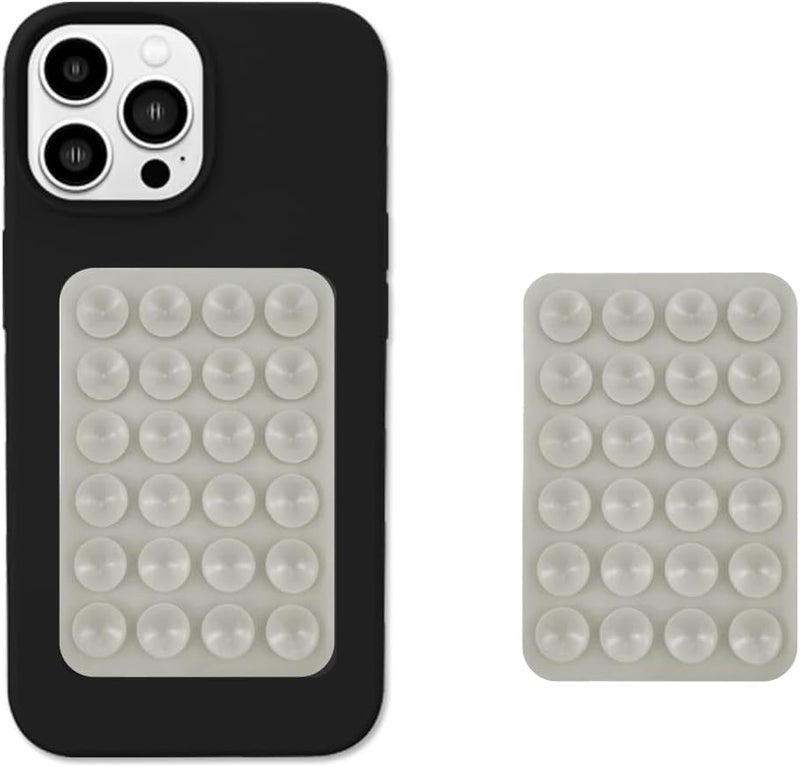 CERLINK ملصق حامل هاتف معلق لاصق من السيليكون لحامل ملحقات الهاتف المحمول بدون استخدام اليدين، ملحقات الهاتف لمرايا، دش (رمادي فاتح) - Image 1