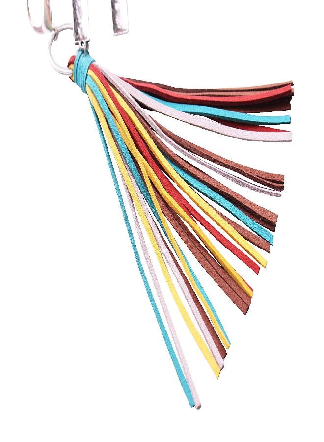 Wonderent Western Initial Letter A-Z Key Chain, Handbags Charm with Leather Tessel and Easy Snap Hook (H) - Image 4