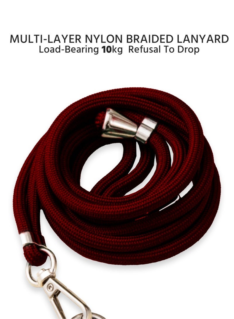 SahlTech 2-Piece Universal Smart Phone Lanyard with Patch - Adjustable Crossbody Strap, Hands-Free (Burgundy) - Image 3