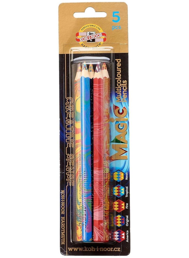 KOH-I-NOOR 3406 Multi Colored Pencils - 5 Pieces - Image 1