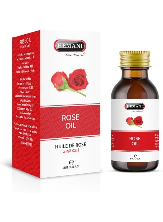 Hemani Natural Rose Oil 30ml | Best Oil for Anti-Aging, Hair Nourishment, Skin Hydration & Relaxing Fragrance - Image 1