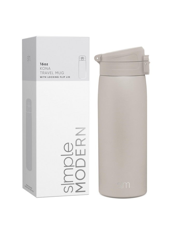 Simple Modern Simple Modern Insulated Thermos Travel Coffee Mug with Snap Flip Lid | Leakproof Reusable Stainless Steel Tumbler Cup | Gifts for Women Men Him Her | Kona Collection | 16oz | Almond Birch - Image 1