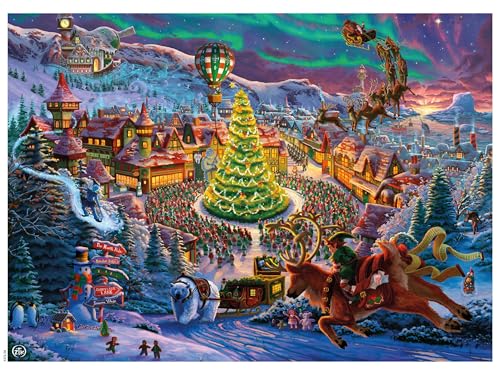 Ceaco Zac Kinkade Classic Christmas Santas North Pole 1000 Piece Jigsaw Puzzle - Image 5