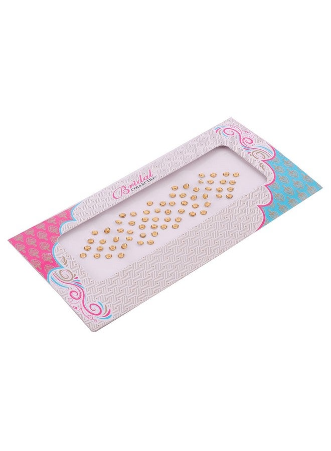 فاما ملصق بينديس كومكوم من حجر الكريستال الذهبي مقاس كبير من Fashions مجموعة Bindiya مستديرة كبيرة الحجم للنساء (عبوة من 3 أوراق مقاس كبير 4 مم) - Image 3