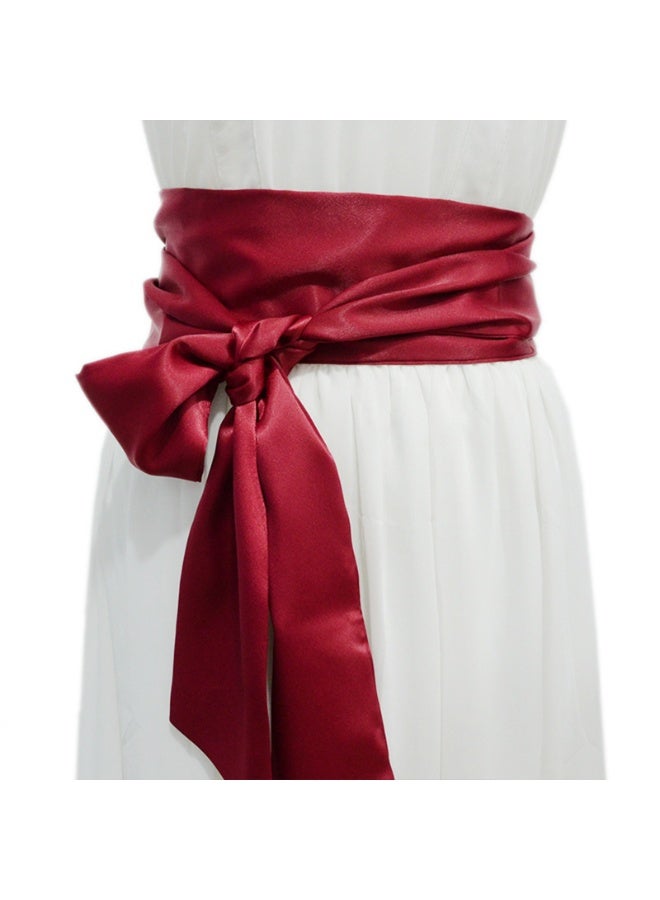 Women Wedding Dress Belt, Long Sash Bridal Waist Belts for Wedding Party Special Occasion（Red）  - Image 1