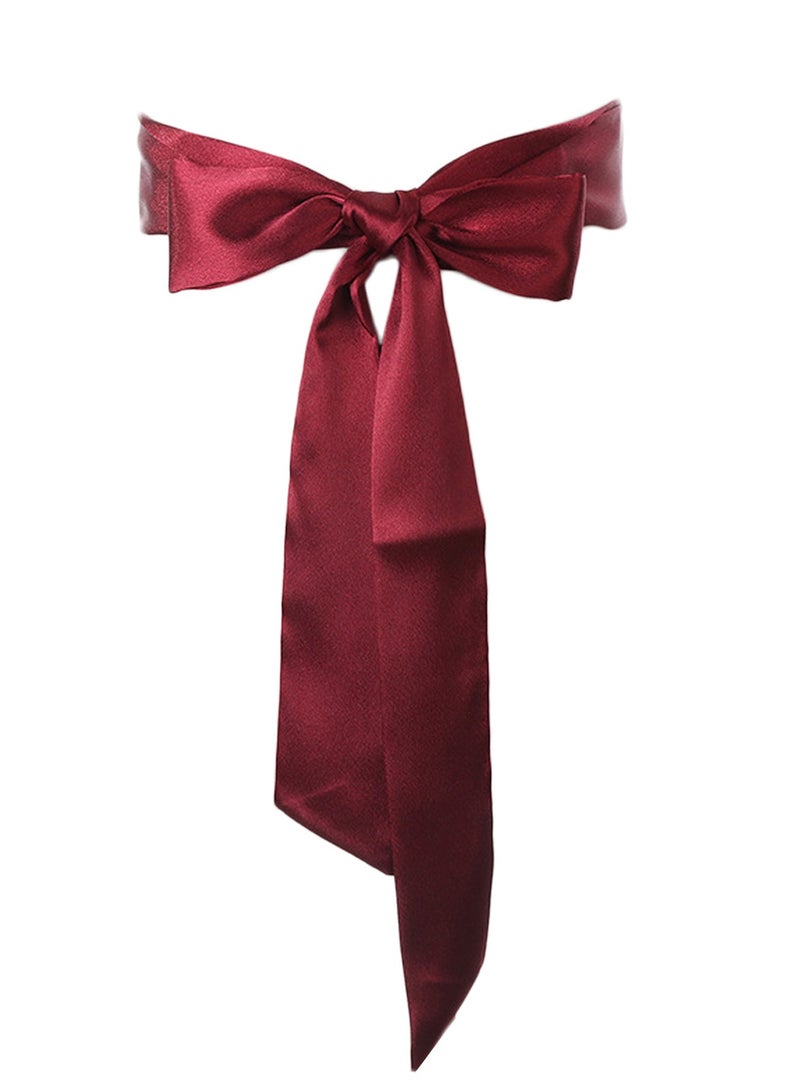 Women Wedding Dress Belt, Long Sash Bridal Waist Belts for Wedding Party Special Occasion（Red）  - Image 4