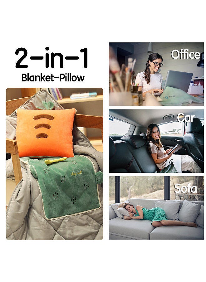 Generic - 2-in-1 Blanket Pillow Foldable Blanket Extend Throw Pillows for Home Office Car Safa - Image 1