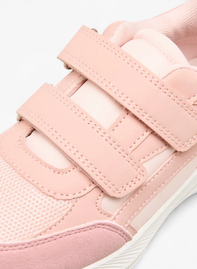 Little Missy Panelled Sneakers with Hook and Loop Closure