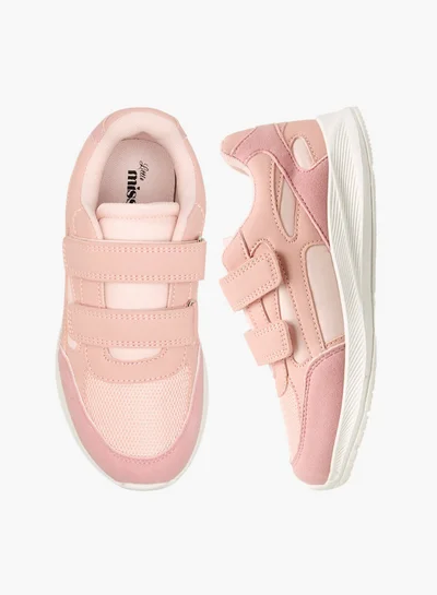 Little Missy Panelled Sneakers with Hook and Loop Closure