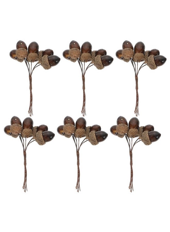 Cabilock 6pcs Pine Cones For Decorating: Artificial Christmas Pinecone Ornaments Mini Pinecones For Crafts Christmas Wreath Decorations Berries For Christmas Tree - Image 1