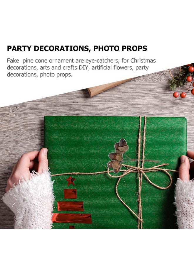 Cabilock 6pcs Pine Cones For Decorating: Artificial Christmas Pinecone Ornaments Mini Pinecones For Crafts Christmas Wreath Decorations Berries For Christmas Tree - Image 4