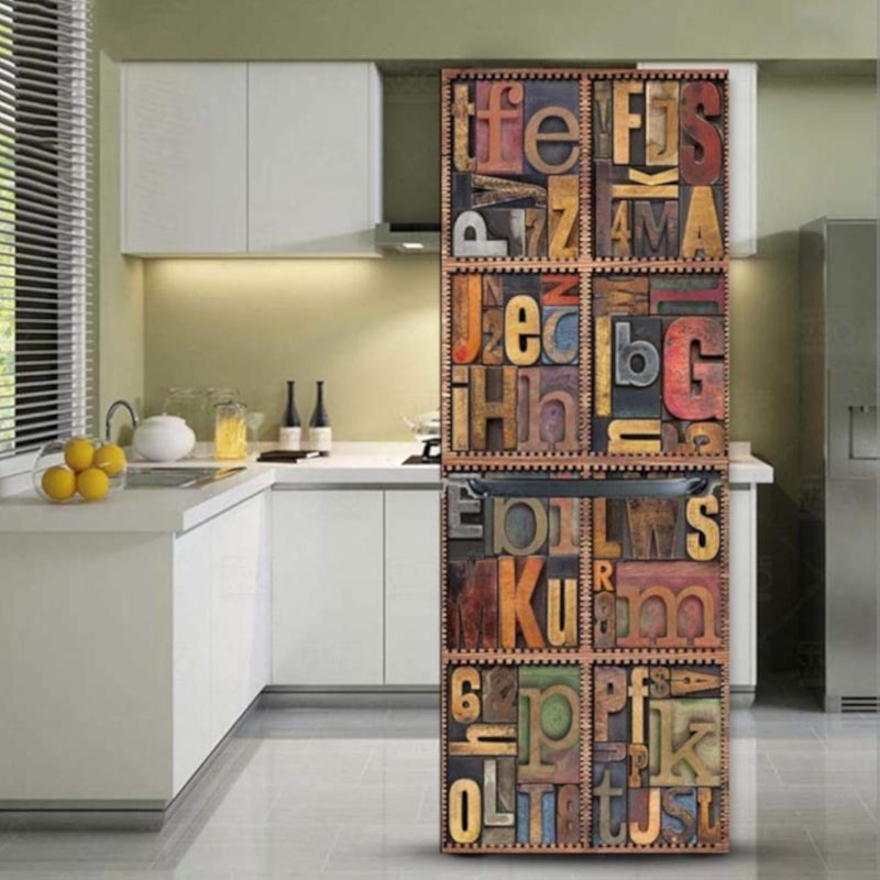 Creative 3D Abstract Letters Fridge Sticker Self-adhesive Home Decorative Wall Sticker