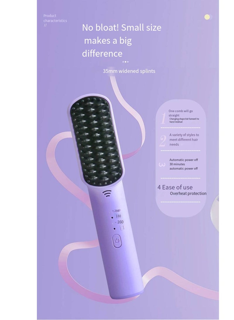 general Mini Ionic Straightening Comb – Travel-Friendly Straightener & Curler for Men/Women, Dual-Use Hair Styling Tool - Image 3