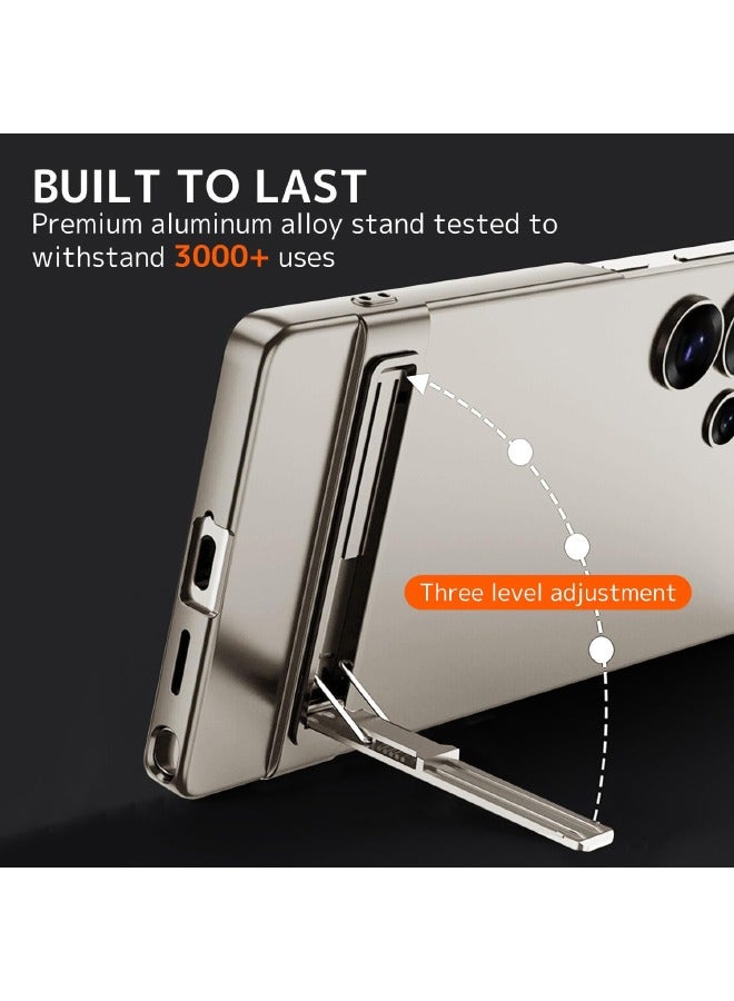 GKK Samsung Galaxy S25 Ultra Case with Kickstand, 3-Way Stand Slim Case for Samsung S25 Ultra, Anti-Drop Shockproof, Anti-Yellowing, Anti-Scratch Thin Case Cover for Galaxy S25 Ultra 6.9 inch, Titanium Gray  - Image 3