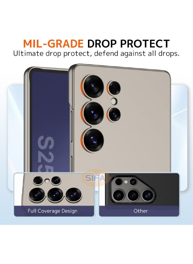 جي كي كي جراب Samsung Galaxy S25 Ultra مع حامل، جراب نحيف بحامل ثلاثي الاتجاهات لهاتف Samsung S25 Ultra، جراب رفيع مضاد للسقوط ومضاد للصدمات ومضاد للاصفرار ومضاد للخدش لهاتف Galaxy S25 Ultra مقاس 6.9 بوصة، رمادي تيتانيوم  - Image 5