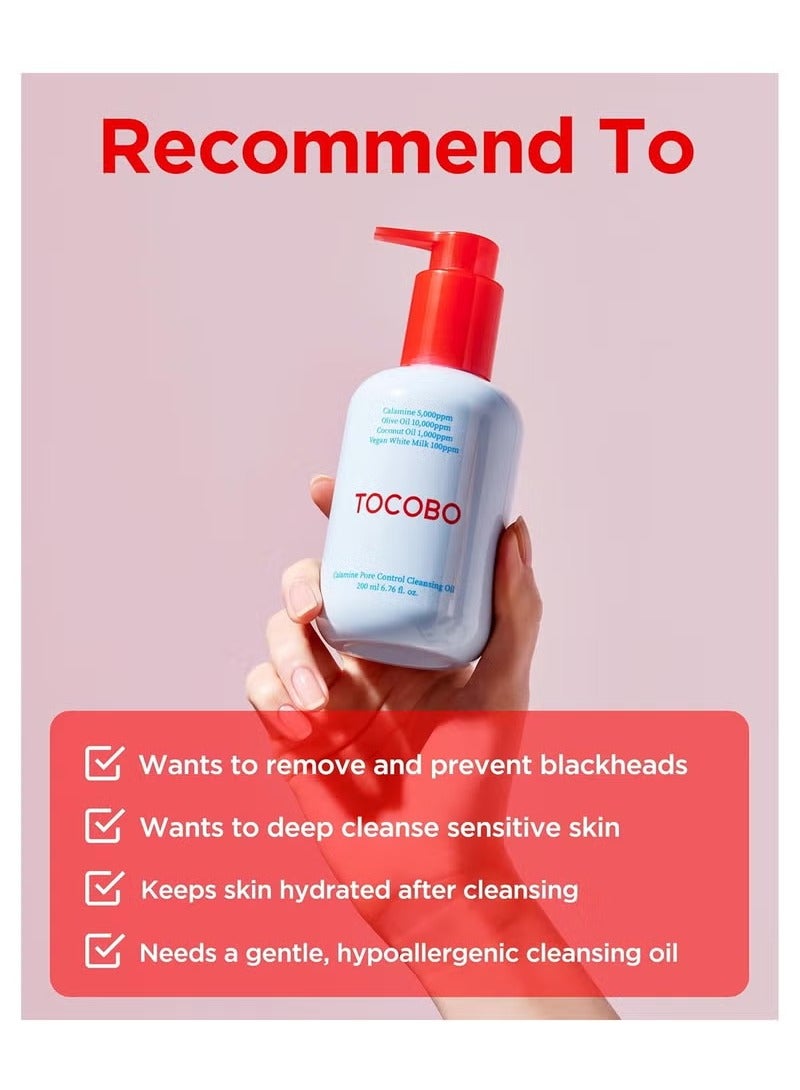Tocobo Calamine Pore Control Cleansing Oil 200ml / 6.76 fl oz | Blackheads, Make-up Cleansing, Pore Care, Deep Cleansing, mothers day - Image 4