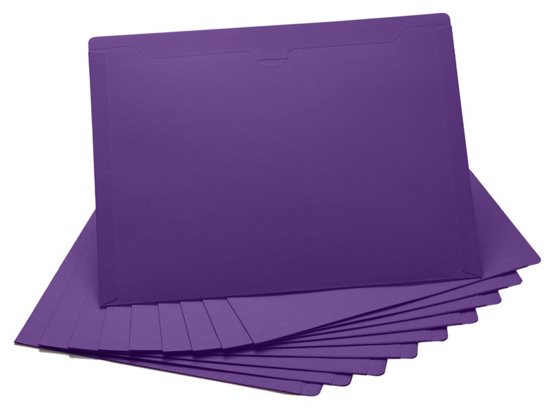 ACTIVITYYA Purple File Jackets, Flat-No Expansion, Letter Size, Reinforced Straight-Cut Tab, 10 Pack - Image 1