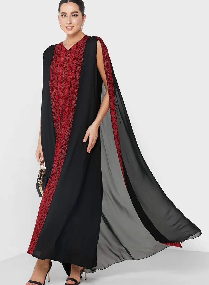 hayas closet Mesh Printed Palestinian Dress for Women | Best Price UAE hayas closet Mesh Printed Palestinian Dress for Women | Best Price UAE