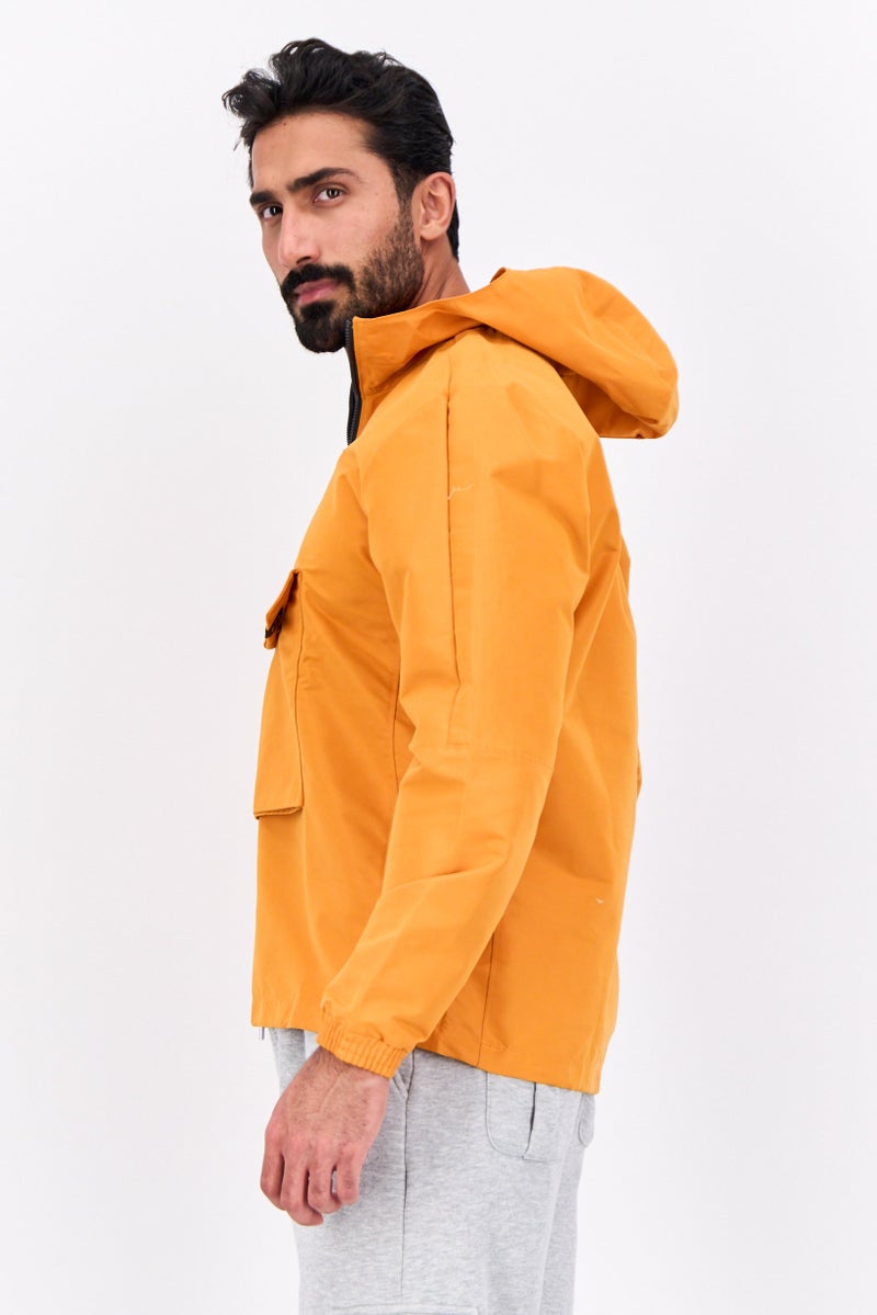 ADE' Men Sportswear Fit Brand Logo Outdoor Jacket, Orange - Image 2