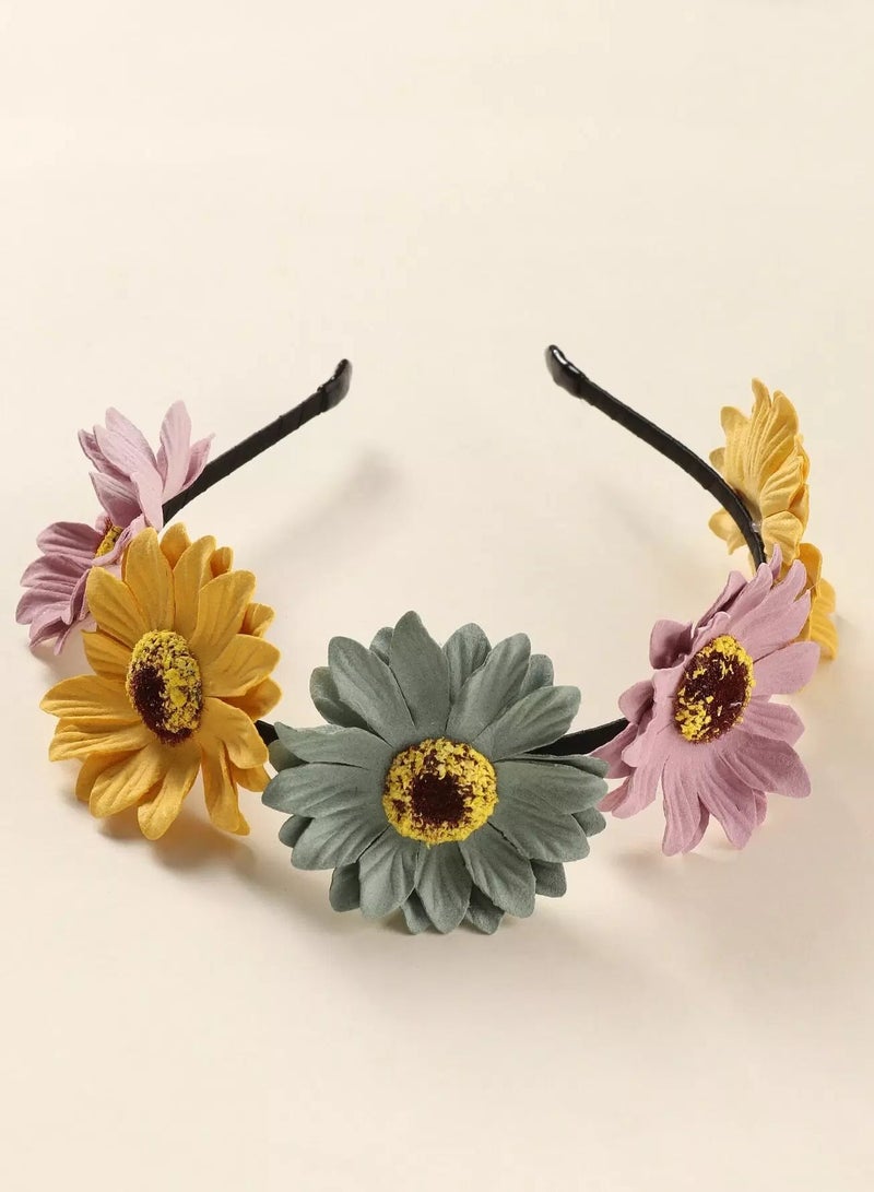 Toddler Girls Flower Decor Hair Hoop  - Image 2