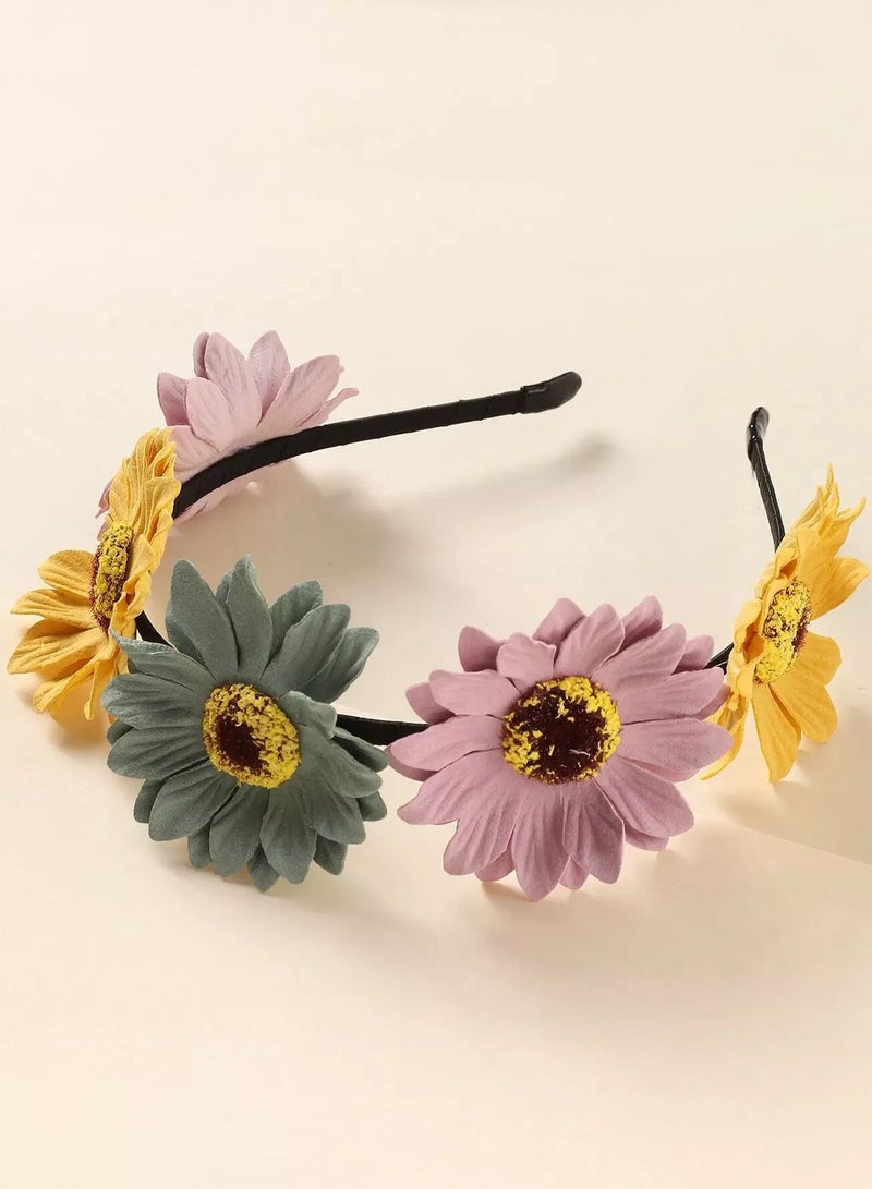 Toddler Girls Flower Decor Hair Hoop  - Image 1